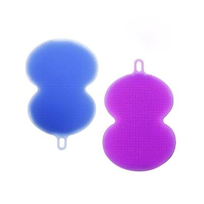 China All Natural Silicone Sponge Universal Scrubber for Kitchen, Pot Holder Pan Dish Bowl Wash Fruit and Vegetable Brush for sale