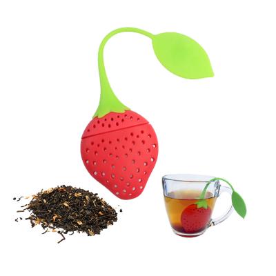 China Strawberry Design Silicone Tea Infuser Viable Strainer - Suitable For Use In Teapot, Teacup And More-A Wonderful Gift For The Tea Drinker for sale