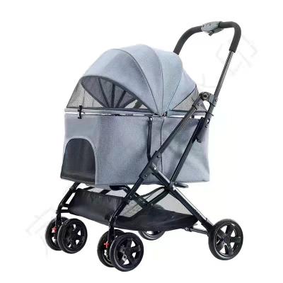 China Small Animals 3-in-1 Cat Dog Stroller Foldable Pet Stroller with Detachable Carrier for sale