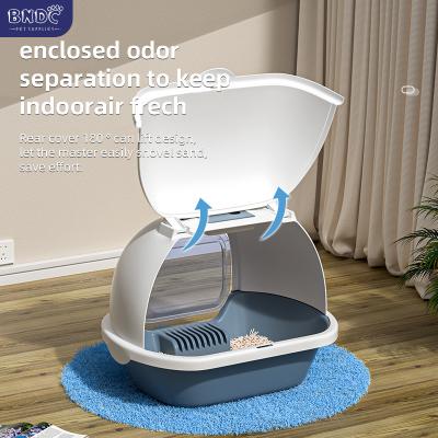 China Home Funiture 2023 Pet Self Cleaning Cat Litter Box Accessories Fully Enclosed Large Cat Litter Toilet Compact Litter Tray Box for Cats for sale