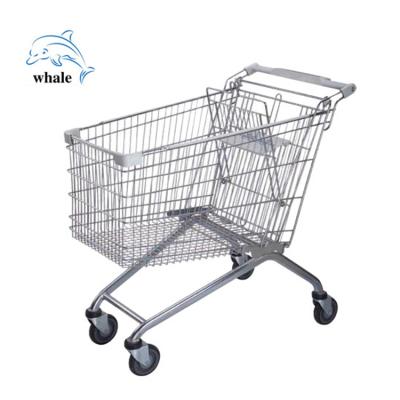 China Wholesale Plastic Folding Grocery Trolley Bag Folding Steel Market Supermarket Shopping Trolley for sale