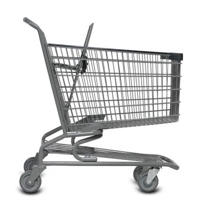 China Professional Unveiling Manufacturer For American Style 180l Metal Supermarket Shopping Cart for sale