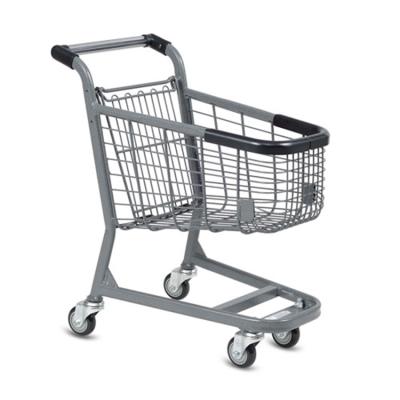 China Folding Capacity Wholesale Trolley Supplier Steel Market Supermarket Shopping Plastic Trolley for sale