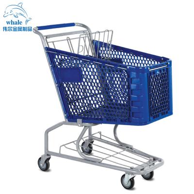 China Unveiling America Style Plastic Supermarket Shopping Trolley Trolley for sale