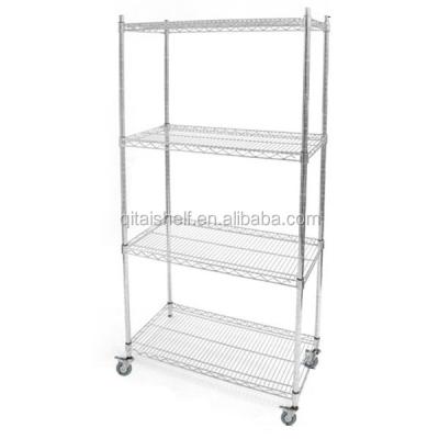 China Single Sided NSF and ISO Approved Commercial Chrome Plated Wire Shelving for sale