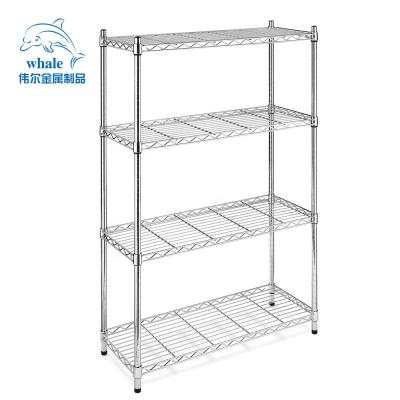 China Foldable Heavy Duty NSF Wire Mesh Showroom Display Chrome Plated Wire Shelving for sale