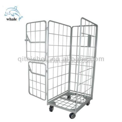 China Folding Steel Heavy Duty Cargo Trolley Storage Cargo Push Cart for sale