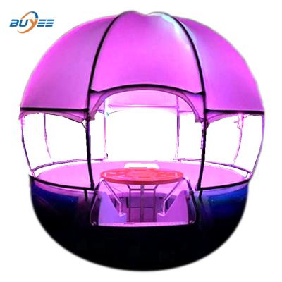 China Nice New Luxury Listing Boats 2022 Orange Or Blue Floating BBQ Donut Boat Grill Boat for sale