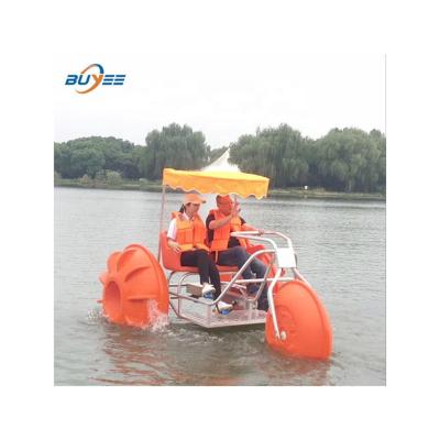 China Outdoor Cheap Goods Anti-Corrosion Water Bike Pedal Boats 3 Big Wheels Water Tricycle Pedal Bike for sale