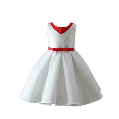 China Breathable White Elegant Sleeveless Ball Gown Long Full Dress Baby Evening Wedding Dress for sale