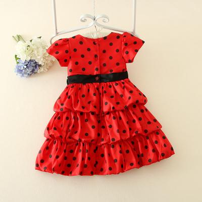 China Special price $5 dot pink black dots washable dress simple design girls dress fashion kids clothing for sale