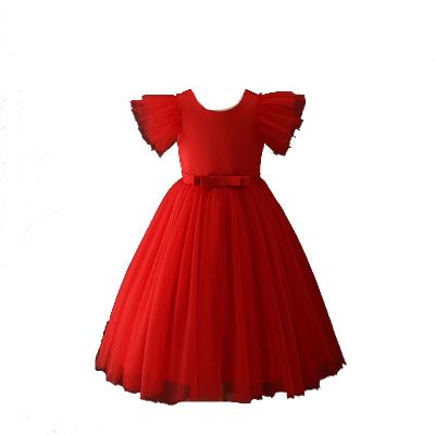 China Newest Breathable Girls Red Tutu Dress For Costume Party With Fluffy Girls Dress Up Dresses For 6 Years Old Baby for sale