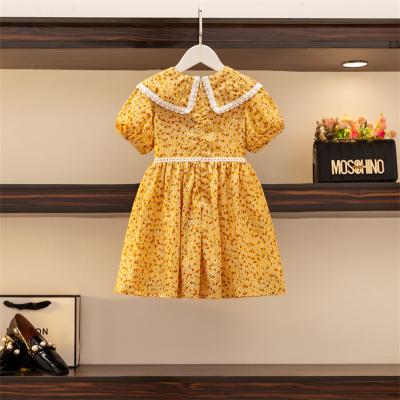 China Summer Breathable Girls Flower Casual Dress Girls Pictures Kids Kurtis For 2-8Years Girls Pakistani Dress for sale