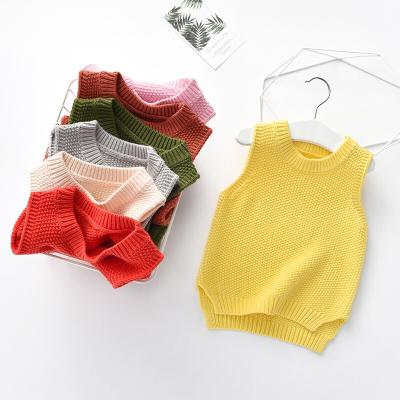 China Boys and Girls Medium Cotton Sweater Knitted Sweater Vest for sale