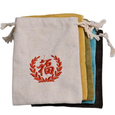 China Reusable Custom Canvas Logo Gift Bag Jewelry Cotton Drawstring Bags Wholesale Cotton Drawstring Handle for sale