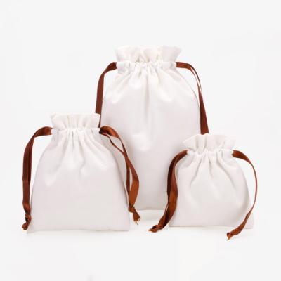 China Hot Selling Stock Recyclable Cotton Drawstring Bag Wedding Candy Gift Bags Cotton Drawstring Bag for sale