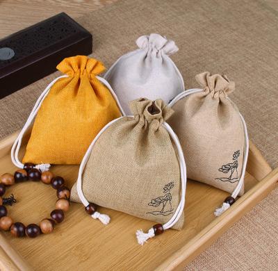 China Recyclable Beads Bracelet Jewelry Bags Bracelet Packaging Jewelry Bag Canvas Drawstring Bag for sale