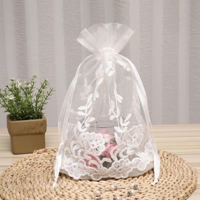 China Wedding Lace Cosmetic Drawstring Bag Candy Pouch Package Bag Storage Pouch Recyclable Large Size Creative Gift Small for sale