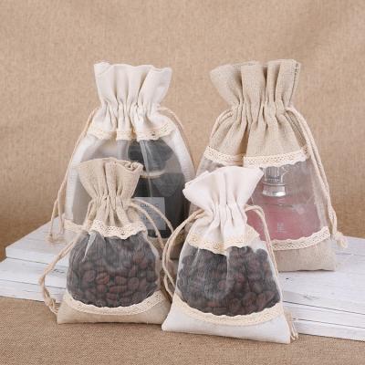 China Recyclable Gift 10*14/13*18 Cotton Drawstring Bag Jewelry Pouch Packaging Organza Mesh Drawstring Bag Packing for sale