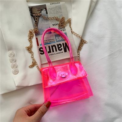 China Fashion PVC Fashion Mini Jelly Shoulder Bag Solid Color Transparent Lady Underarm Single Handbag for sale