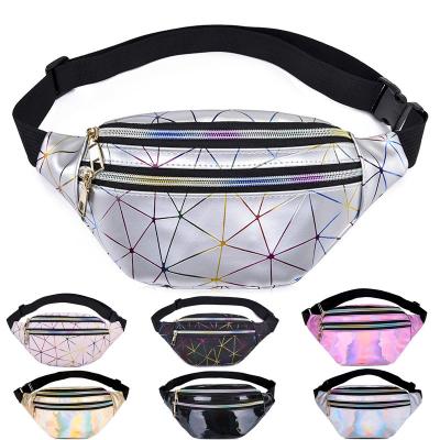 China Fashion Holographic Waist Bags Women Fanny Pack Belt Bag Geometric Waist Packs Laser Waist Bags for sale