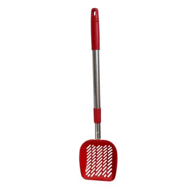 China High quality viable wholesale pet poop shovel metal handle long cat pet poop cleaning shovel red. for sale