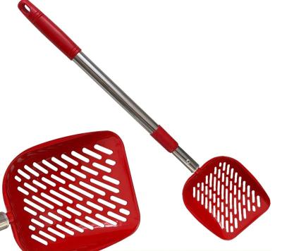 China Wholesale Hot Selling Sustainable Pet Cleaning Shovel Household Dog Cat Poop Cleaning Red Metal Shovel. for sale