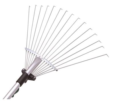 China The garden rake factory sells custom garden rake 15 tooth leaf rake metal leaf garbage cleaning tools telescopic rake. for sale