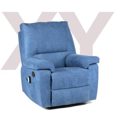 China Manual Extendable Swivel Rocker Glider Comfy Side Pockets Recliner Sofa Chairs With USB Charing For Phone for sale