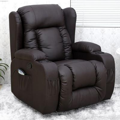 China Manual Recliner Massage Heating Manual Leather Cup Holders Recliner Salon Sofa Chair For Elderly for sale