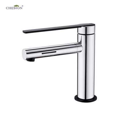 China Brass Single Handle Bathroom Water Basin Faucets CE WaterMark Thermostatic Basin Mixer Tap Faucet Cheston New Design for sale