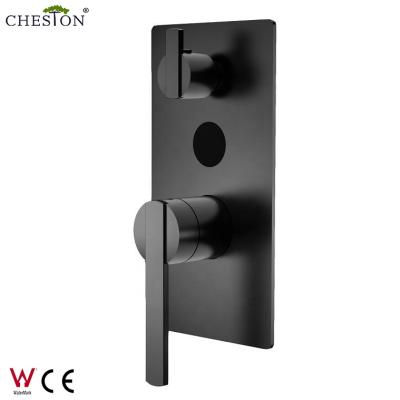 China Without WaterMark Slide Bar CE Concealed Shower Faucet Wall Mounted LED Faucet Brushed Gunmetal Concealed Shower Mixer CHESTON 230217GM for sale