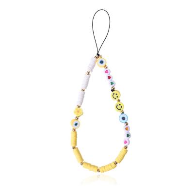 China Zuowen Environmental Friendly New Arrival Handmade Chain Lanyard For Mobile Phone, Fashion Colorful Crystal Beaded Mobile Phone Chain for sale