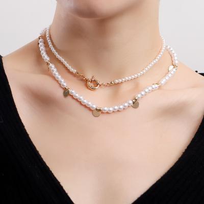 China Trendy Bohemian Handmade Pearl Necklace ZUOWEN Fashion Double Layer Double Layer Collar Necklace for sale