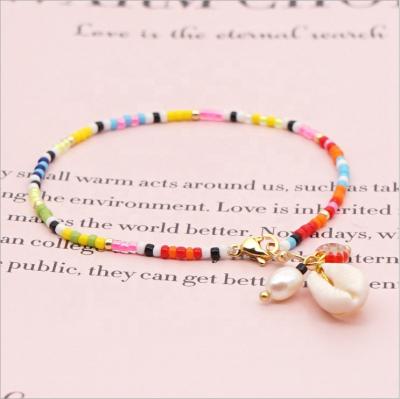 China Zuowen Durable Bohemia Handmade Crystal Seed Beads Bracelet, Charm Colorful Beaded Bracelet with Shells for Women for sale