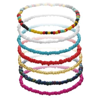 China Bohemia Y2K Rice Beaded Bracelet Colorful Acrylic Cute Rainbow Beads Bracelet Bangle For Women Jewelry for sale