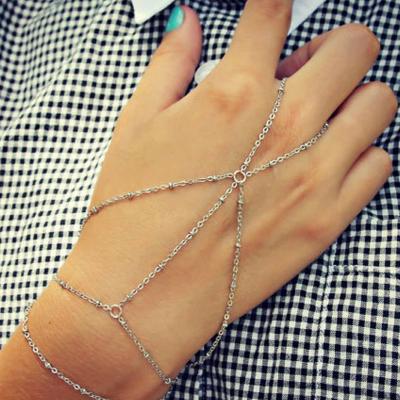 China ZUOWEN Lead Free Nickel Free Simple Fashion Chain Women's Finger Bracelet Alloy Cheap Adjustable Bracelet for sale