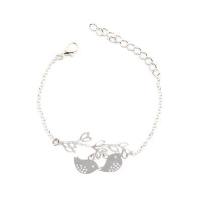 China ZUOWEN branch bird electroplating pendant bracelet female simple wild adjustable bracelet lead free nickel free alloy for sale