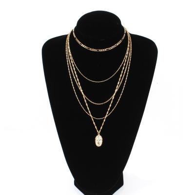 China Fashion photography European and American popular trend personality street Madonna chain necklace pendant multilayer set high quality jewelry set new for sale