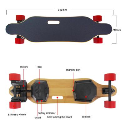 China Remote Control Electric Skateboard Power Dual Hub Strong Electric Motor Belt Drive Powerful Fast Speed ​​Longboard Electric Skateboard for sale