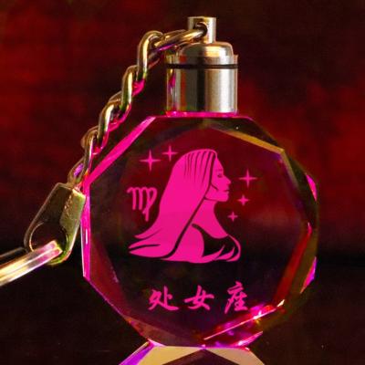 China Custom Photo Waterproof Key Chain Led Crystal Ball Light Etched Led Key Chain Light Led Crystal Keychain for sale