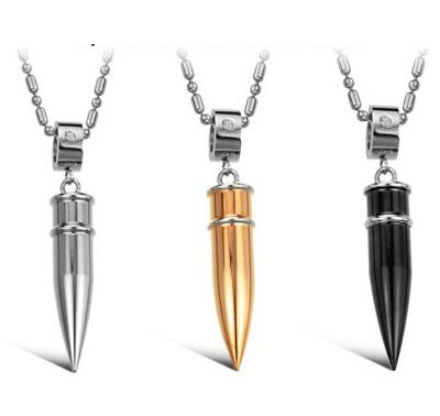 China FASHIONABLE Black Bullet Necklace Mens Boys Stainless Steel Necklace Jewelry and Jewelry Sets for sale