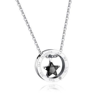 China CLASSIC Moon Star Two Tone Pendant Necklace Gold&Silver Religious Jewish Jewelry For Women Men for sale