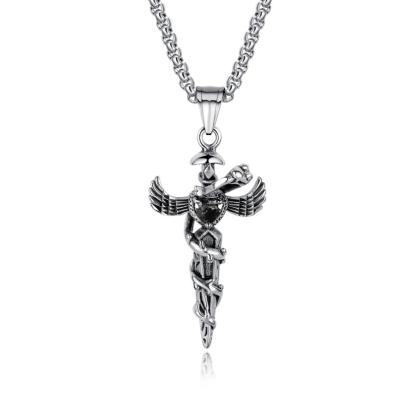 China Men's Cross Necklace Mens Arrogance Snake Shaped Gold Opal Cross Stainless Steel Necklace Initial Necklace Pendant for sale