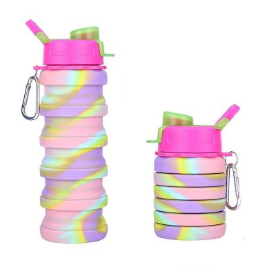 China Food Grade Silicone + PP Cup Lid Outdoor Sports Bottle Silicone Multifunctional Collapsible Cup for sale