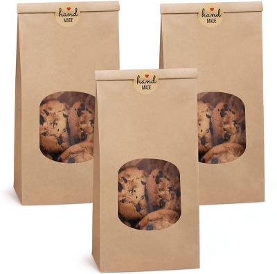 China Recyclable Eco - Friendly Food Grade Kraft Paper Tin Tie Brown Paper Bag For Nuts Packing for sale