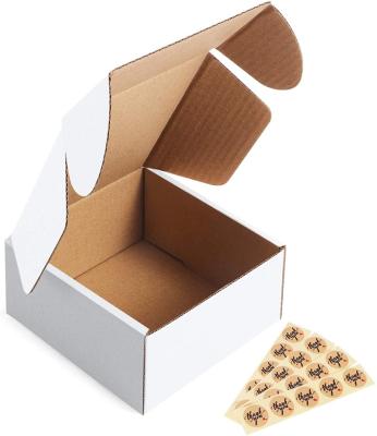 China 50 Pack White Cardboard Small Shipping Boxes Recyclable Corrugated Box Mailers For Shipping for sale