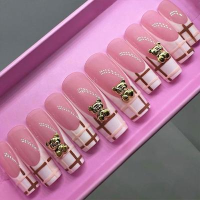 China Eco-Friendly ABS Finger Nails New Fashion Insti Diamond Nails High Quality Press Custom Acrylic Artificial Gel Art Nails Packaging Box Private Labeling Nails for sale