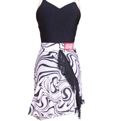 China Dress Up Latin Professional High End Halter Top Skirt Female Performance Dress Female Children Alunna Distinct Dance Costume for sale