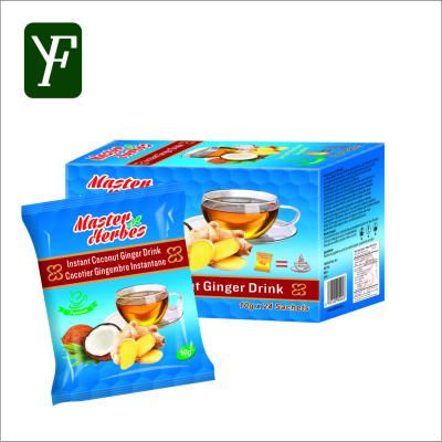 China Customize Health Instant Granulated Ginger Drink Coconut Ginger Tea Beverage for sale